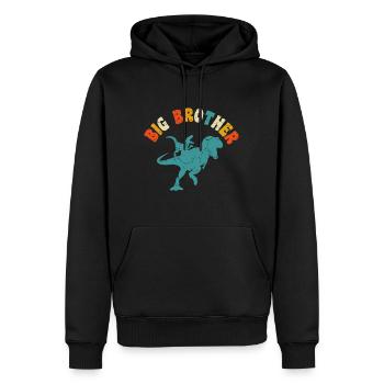Beförderung zum Big Brother Dinosaurier Geschenk, Big Brother - Männer Premium Bio Hoodie - Schwarz - Vorne - Nico (187cm)