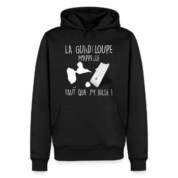 Il Faut Que Je Parte En Guadeloupe Humour Gwada - Sweat à capuche Premium bio Homme - noir - Devant - Nico (187cm)