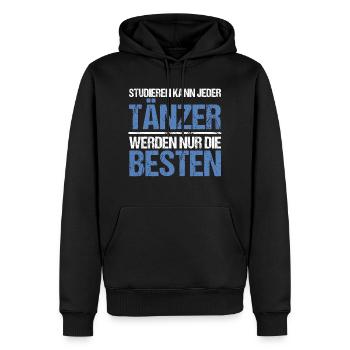 Tout le monde peut étudier - Édition Danseur - Sweat à capuche Premium bio Homme - noir - Devant - Nico (187cm)