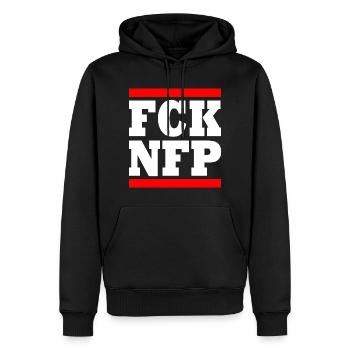 Fck nfp - Sweat à capuche Premium bio Homme - noir - Devant - Nico (187cm)
