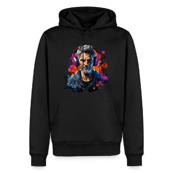 Lustiges Gamer TShirt im Polygon Style - Männer Premium Bio Hoodie - Schwarz - Vorne - Nico (187cm)