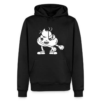 Lustiger Kackhaufen tanzt - Männer Premium Bio Hoodie - Schwarz - Vorne - Nico (187cm)