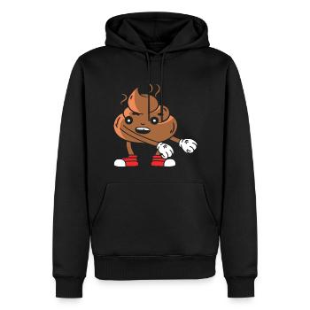Drôle de tas de caca dansant - Sweat à capuche Premium bio Homme - noir - Devant - Nico (187cm)