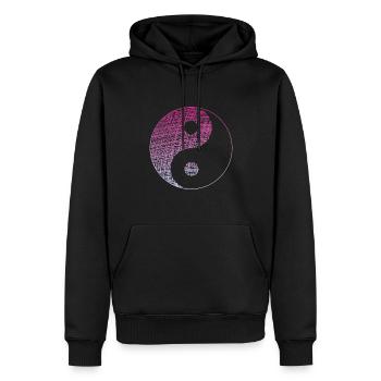 yin yang - Männer Premium Bio Hoodie - Schwarz - Vorne - Nico (187cm)