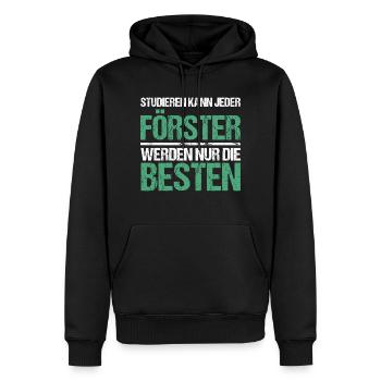 Anyone can study - Förster Edition - Men’s Premium Organic Hoodie - black - Front - Nico (187cm)