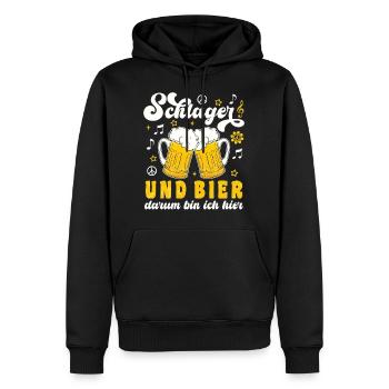 Schlager Und Bier 70er Jahre Schlager Party - Männer Premium Bio Hoodie - Schwarz - Vorne - Nico (187cm)