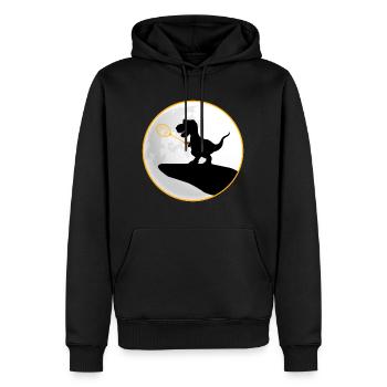 badminton badminton-dino TRex saurus - Sweat à capuche Premium bio Homme - noir - Devant - Nico (187cm)