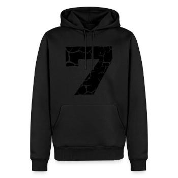 Maillot numéro 7 - Sweat à capuche Premium bio Homme - noir - Devant - Nico (187cm)