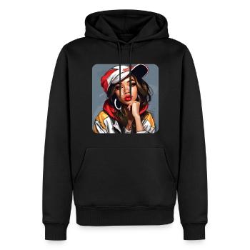 Cooles Girl Graffiti Hip Hop Rap Skater Musik - Männer Premium Bio Hoodie - Schwarz - Vorne - Nico (187cm)