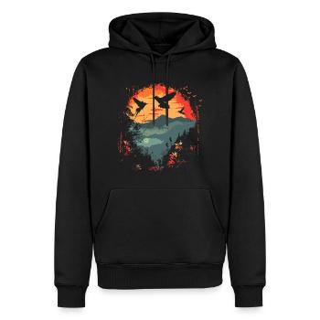 colibri, oiseau, la nature, animaux, nature sauvage, nectar - Sweat à capuche Premium bio Homme - noir - Devant - Nico (187cm)