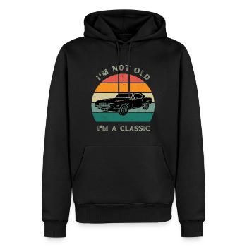 im not old im a classic - birthday - Men’s Premium Organic Hoodie - black - Front - Nico (187cm)