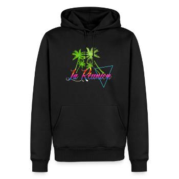 Ile De La Réunion Mon Paradis Terrestre - Sweat à capuche Premium bio Homme - noir - Devant - Nico (187cm)