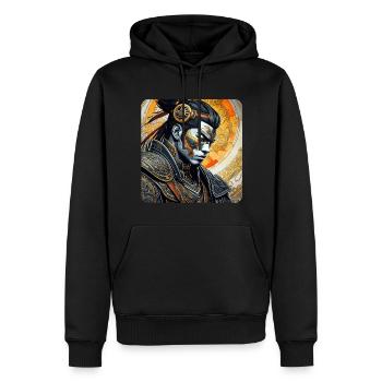 Stolzer Samurai mit Tattoo Japan Asia Ninja Kendo - Männer Premium Bio Hoodie - Schwarz - Vorne - Nico (187cm)