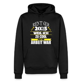 Rente Ruhestand Rentner Geschenk - Männer Premium Bio Hoodie - Schwarz - Vorne - Nico (187cm)