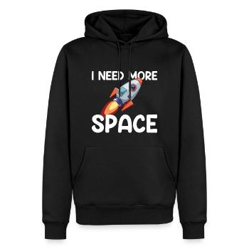 Cadeau de citation de l’univers spatial de fusée - Sweat à capuche Premium bio Homme - noir - Devant - Nico (187cm)
