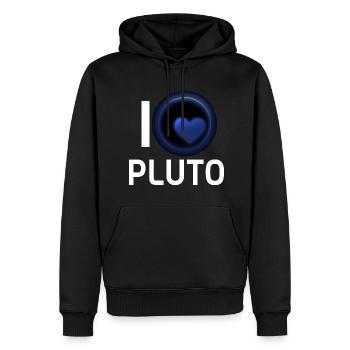 Ich liebe Pluto - Männer Premium Bio Hoodie - Schwarz - Vorne - Nico (187cm)