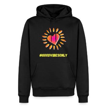 Good Vibe Only Shirt – Pure positivité ! - Sweat à capuche Premium bio Homme - noir - Devant - Nico (187cm)