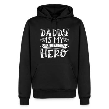 Daddy Is My Super Hero - Männer Premium Bio Hoodie - Schwarz - Vorne - Nico (187cm)