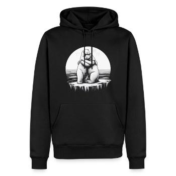 Verliebte Eisbären - Männer Premium Bio Hoodie - Schwarz - Vorne - Nico (187cm)