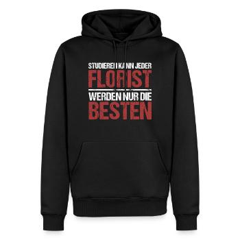 Tout le monde peut étudier ; Les fleuristes sont les meilleurs - Sweat à capuche Premium bio Homme - noir - Devant - Nico (187cm)