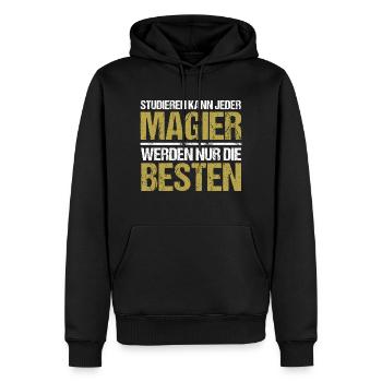 Anyone can study - Zocker Edition - Men’s Premium Organic Hoodie - black - Front - Nico (187cm)