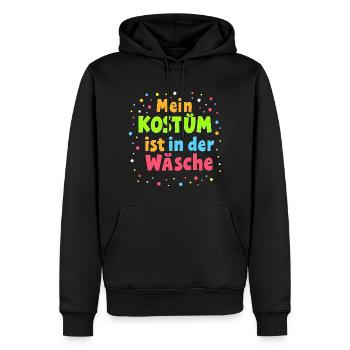 Mein Kostüm ist in der Wäsche - Lustiges Karneval - Männer Premium Bio Hoodie - Schwarz - Vorne - Nico (187cm)