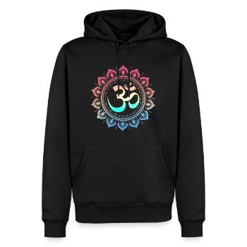 Om spirituel - Yoga et méditation - Sweat à capuche Premium bio Homme - noir - Devant - Nico (187cm)