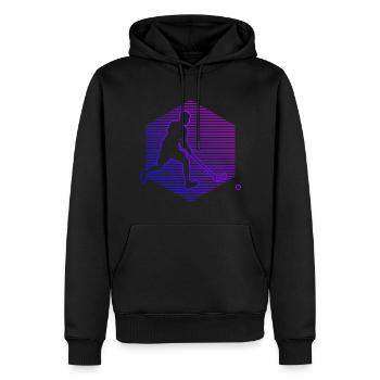 Herren Unihockey Unihockeyspielen Hockey - Männer Premium Bio Hoodie - Schwarz - Vorne - Nico (187cm)