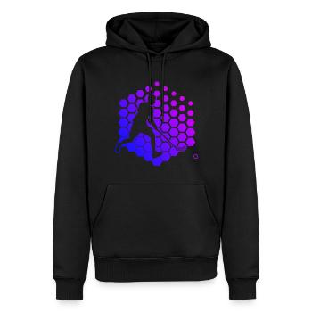 Innebandy Salibandy Unihockeyspielen Herren - Männer Premium Bio Hoodie - Schwarz - Vorne - Nico (187cm)