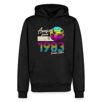 1983 Jahrgang Retro Vintage Geburtstag Geschenk - Männer Premium Bio Hoodie - Schwarz - Vorne - Nico (187cm)