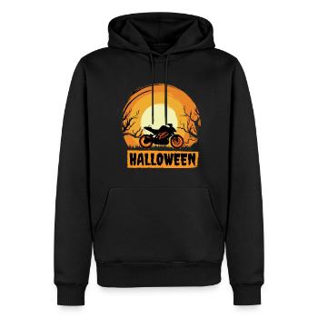 T-shirt Moto Halloween : Rider Effrayant - Sweat à capuche Premium bio Homme - noir - Devant - Nico (187cm)