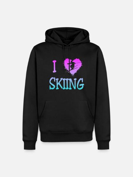 Skiing - Ski - Männer Premium Bio Hoodie - Schwarz