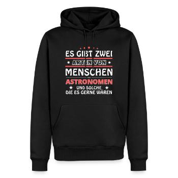 Astronomer gift - two types of...design - Men’s Premium Organic Hoodie - black - Front - Nico (187cm)