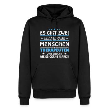 Therapist Gift - Two Types of... Design - Men’s Premium Organic Hoodie - black - Front - Nico (187cm)