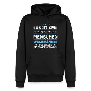 Cadeau d’agents de sécurité - Deux types de... Concevoir - Sweat à capuche Premium bio Homme - noir - Devant - Nico (187cm)