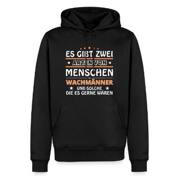Cadeau d’agents de sécurité - Deux types de... Concevoir - Sweat à capuche Premium bio Homme - noir - Devant - Nico (187cm)