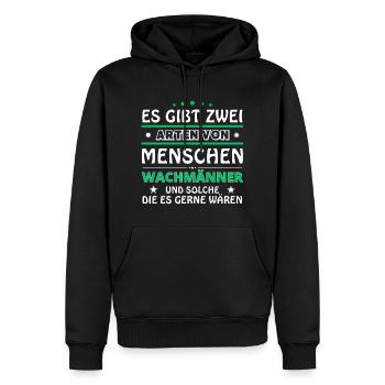 Cadeau d’agents de sécurité - Deux types de... Concevoir - Sweat à capuche Premium bio Homme - noir - Devant - Nico (187cm)