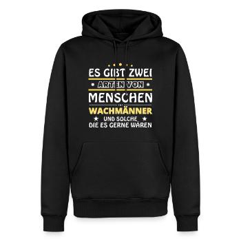 Cadeau d’agents de sécurité - Deux types de... Concevoir - Sweat à capuche Premium bio Homme - noir - Devant - Nico (187cm)