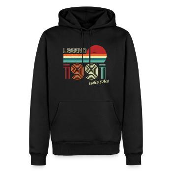 Legend 1991 Geburtstagsshirt Geschenk Jubiläum - Männer Premium Bio Hoodie - Schwarz - Vorne - Nico (187cm)