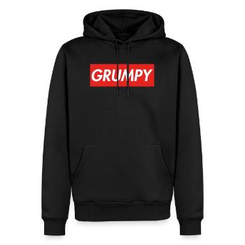 GRUMPY - Men’s Premium Organic Hoodie - black - Front - Nico (187cm)