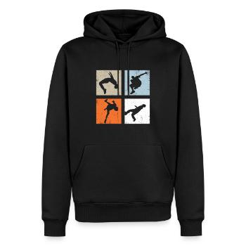 Parkour Vintage - Men’s Premium Organic Hoodie - black - Front - Nico (187cm)