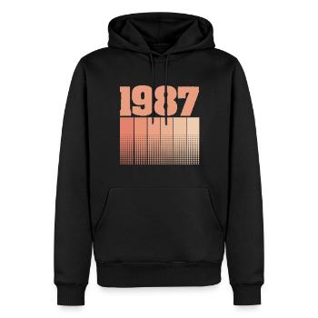 Geboren Geburtstag 1987 - Männer Premium Bio Hoodie - Schwarz - Vorne - Nico (187cm)