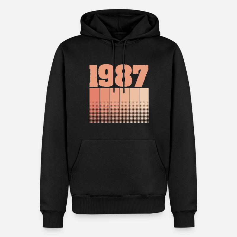 Né anniversaire 1987 - Sweat à capuche Premium bio Homme - noir