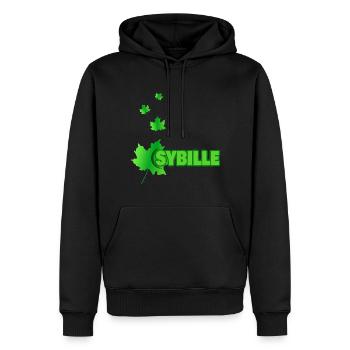 Ahornblatt für Sybille Bille Vorname - Männer Premium Bio Hoodie - Schwarz - Vorne - Nico (187cm)