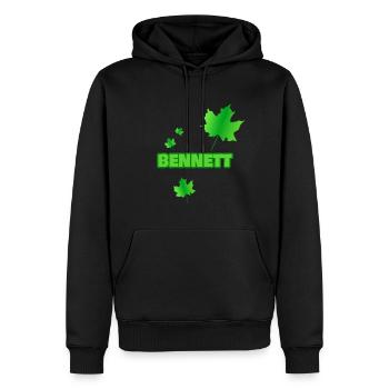 Prénom Bennett - Sweat à capuche Premium bio Homme - noir - Devant - Nico (187cm)