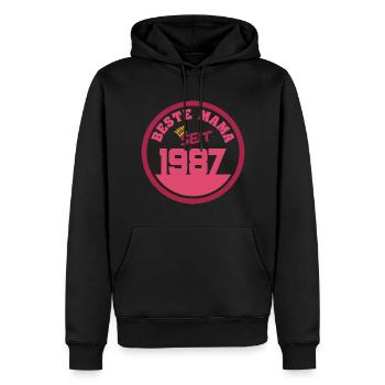 Jahr 1987 - Männer Premium Bio Hoodie - Schwarz - Vorne - Nico (187cm)