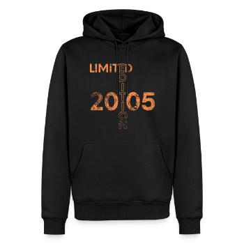 Édition Limitée 2005 Cadeau 18e anniversaire - Sweat à capuche Premium bio Homme - noir - Devant - Nico (187cm)
