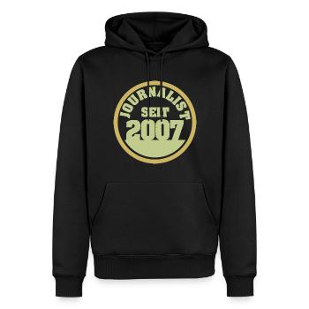 Jahr 2007 - Männer Premium Bio Hoodie - Schwarz - Vorne - Nico (187cm)