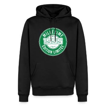 Millésime 1955 | édition limitée Anniversaire 1955 - Sweat à capuche Premium bio Homme - noir - Devant - Nico (187cm)