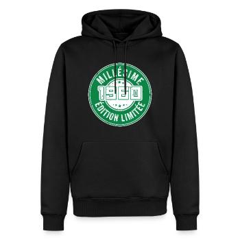 Millésime 1960 | édition limitée Anniversaire 1960 - Sweat à capuche Premium bio Homme - noir - Devant - Nico (187cm)